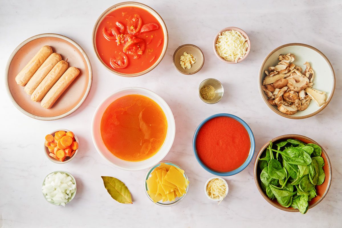 Slow Cooker Lasagna Soup ingredients