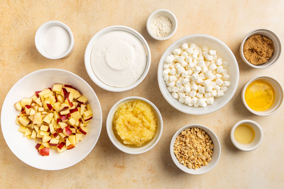 Taste of Home Taffy Apple Salad photo of the ingredients.