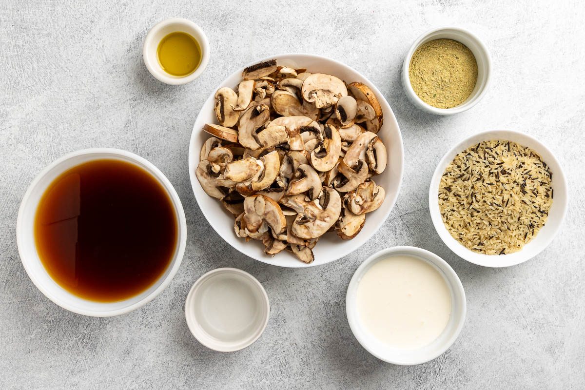 Taste of Home Wild Rice and Mushroom Soup recipe photo of the ingredients.