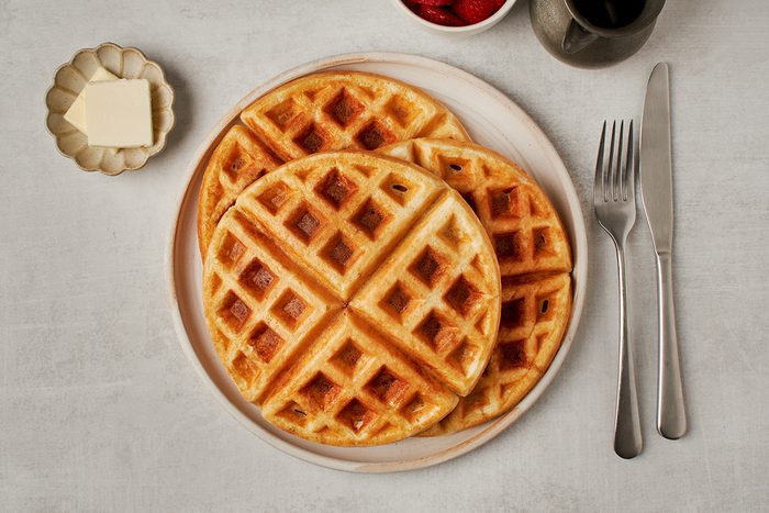 Start your day with these overnight yeast waffles by Taste of Home.