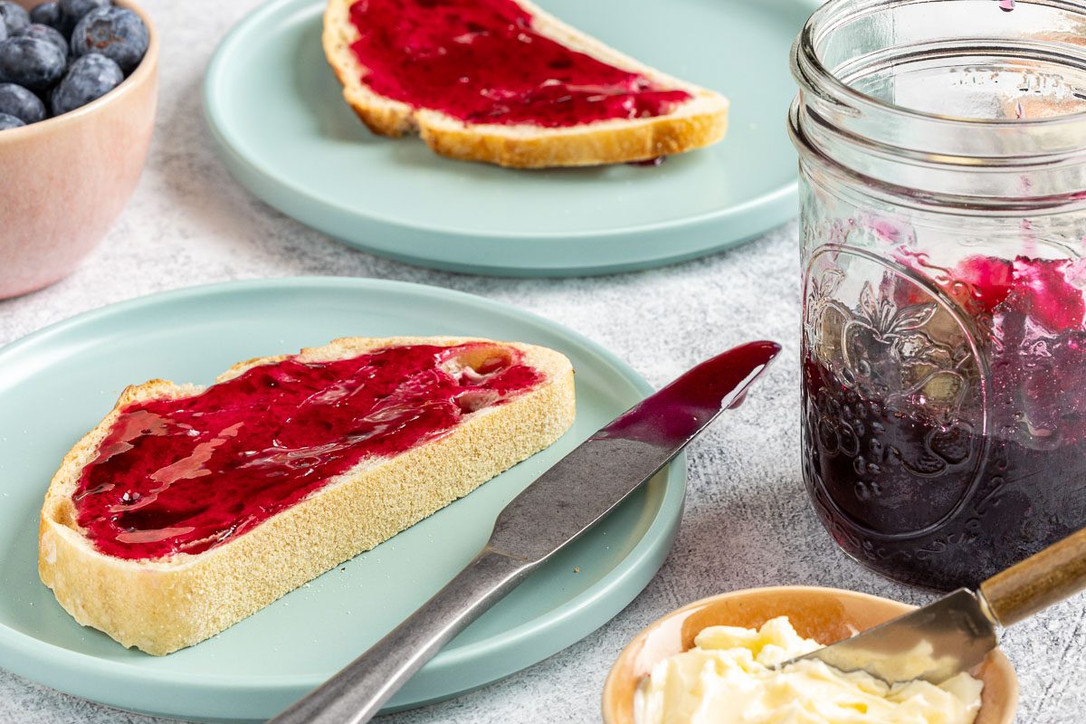 Taste of Home Blueberry Jelly Recipe photo of the finished blueberry jelly.