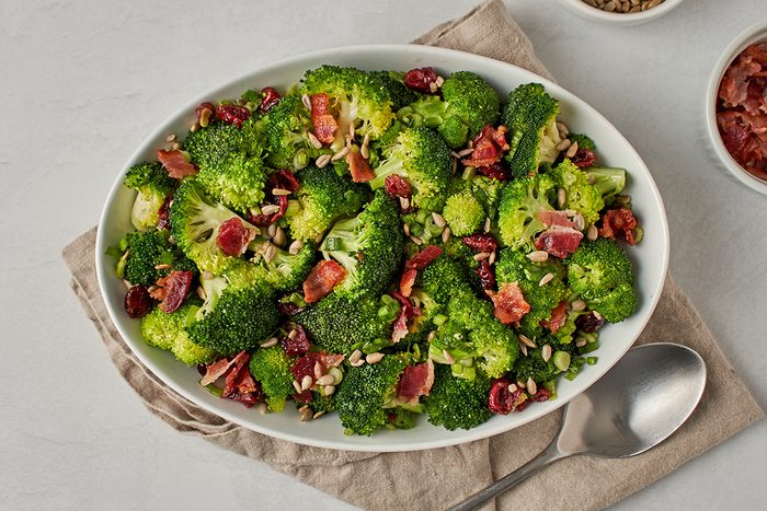 Elevate your side dish salad game with this recipe for broccoli cranberry salad by Taste of Home.