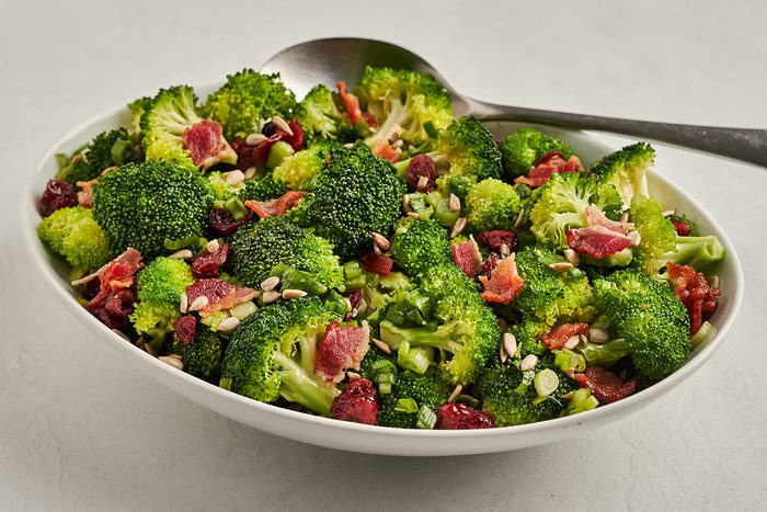 Elevate your side dish salad game with this recipe for broccoli cranberry salad by Taste of Home.