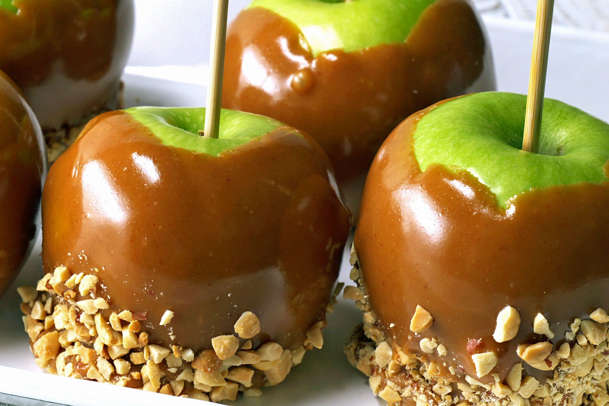 Delicious Caramel Apples close up shot