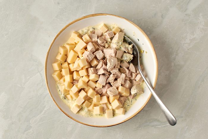 Add chicken and cheese