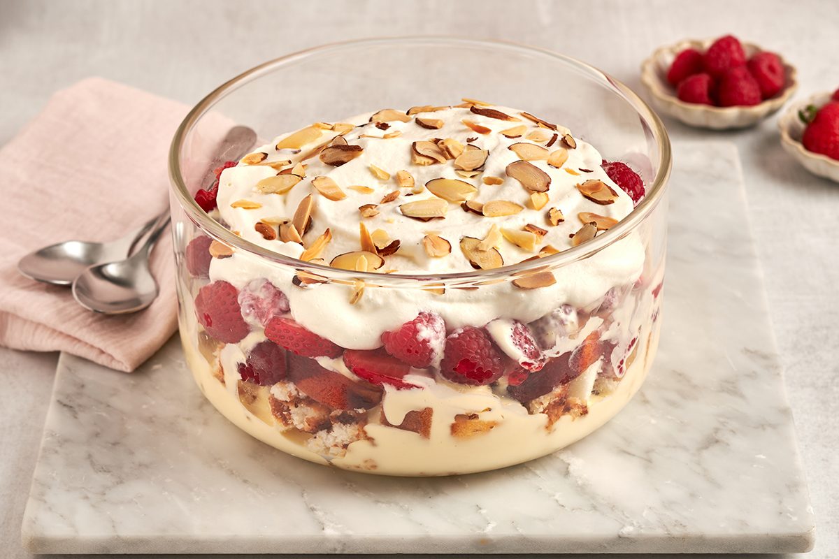 If you want a special dessert recipe to wow your guests, this English trifle by Taste of Home is it.