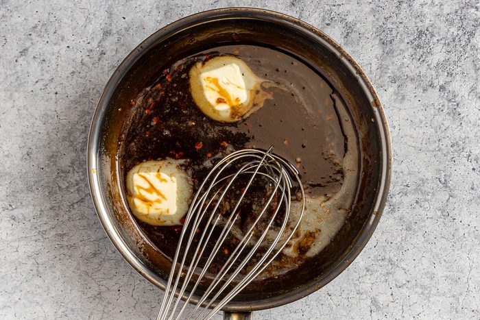 Taste of Home Hoisin Pork Tenderloin photo making the sauce.