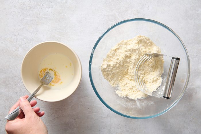 Making the strawberry shortcake dough