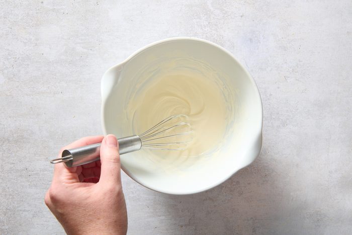 Whipping the sweet cream