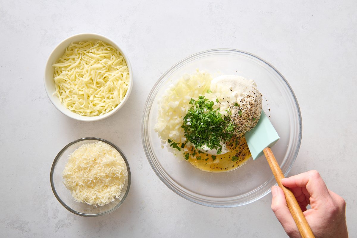 Making the manicotti filling