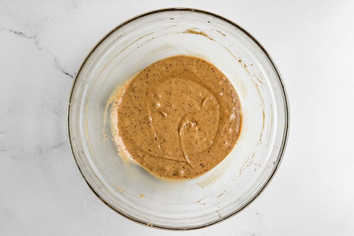 Batter for Taste of Home Nut Free Granola Bars in a glass bowl