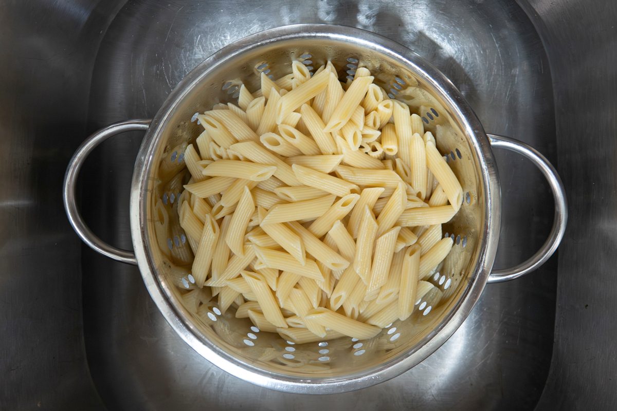 Cooked Penne pasta