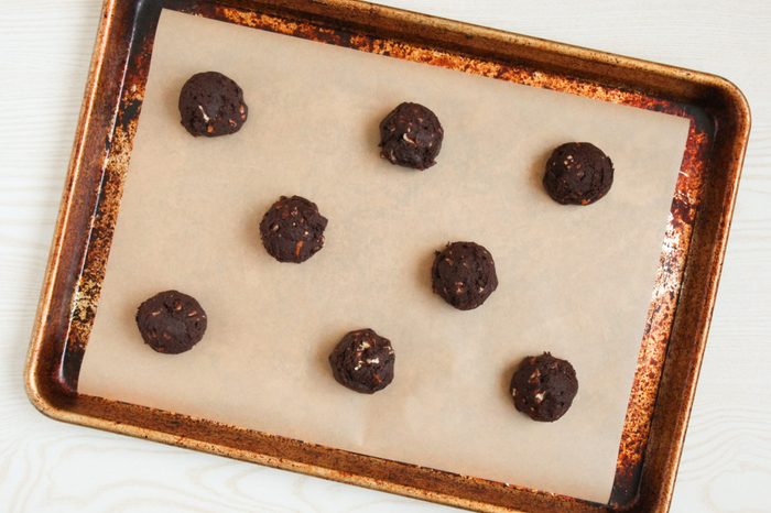 Rolo cookie dough ready to bake