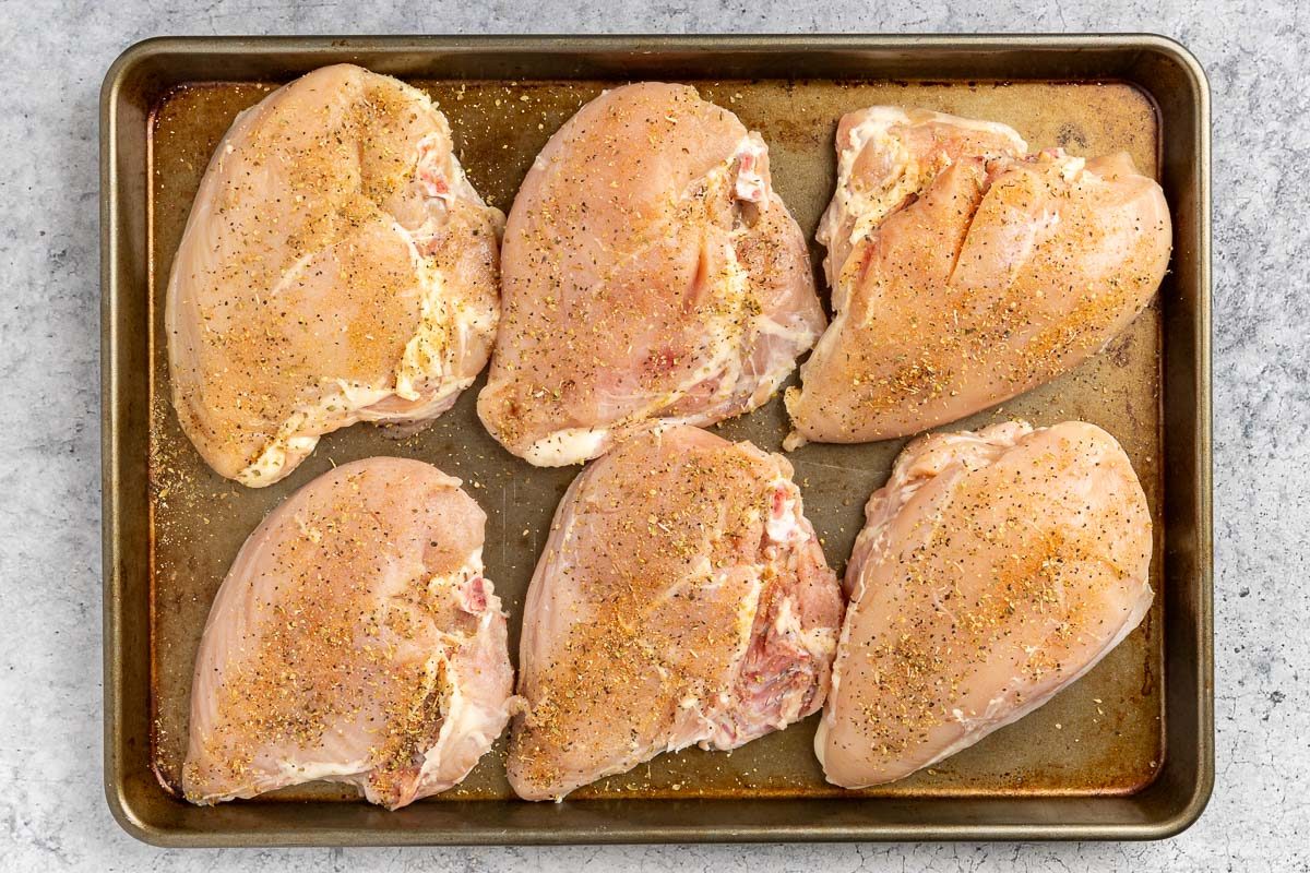 Taste of Home Slow Cooker Lemon Chicken recipe photo of seasoned chicken.