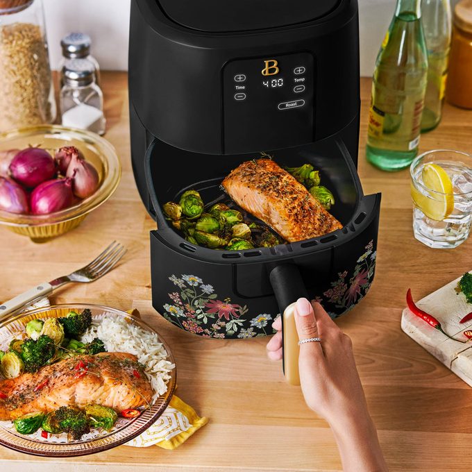Beautiful 3 Qt Air Fryer With Turbocrisp Technology Wildflower By Drew Barrymore Black