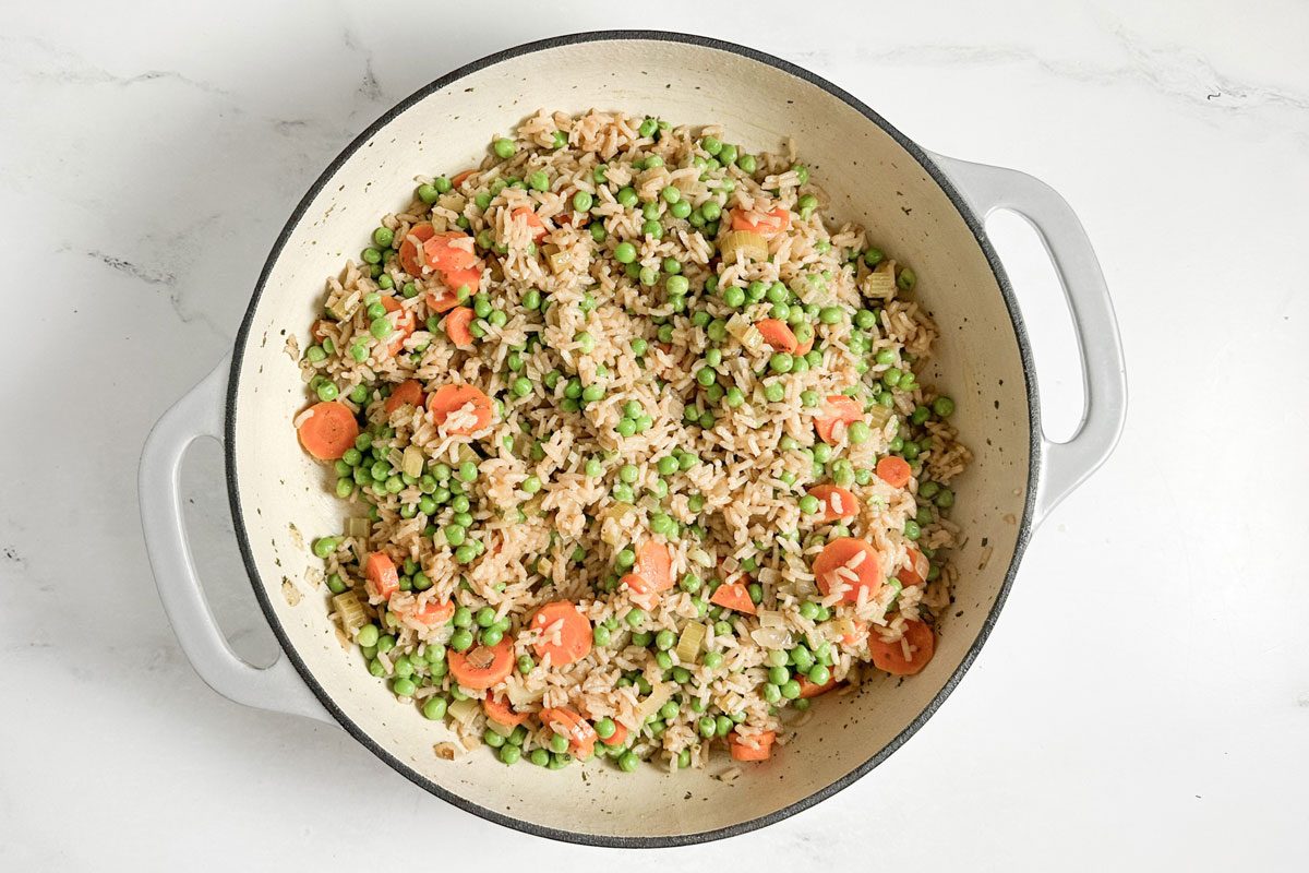 Taste Of Home Asian Rice In A Ceramic Skillet