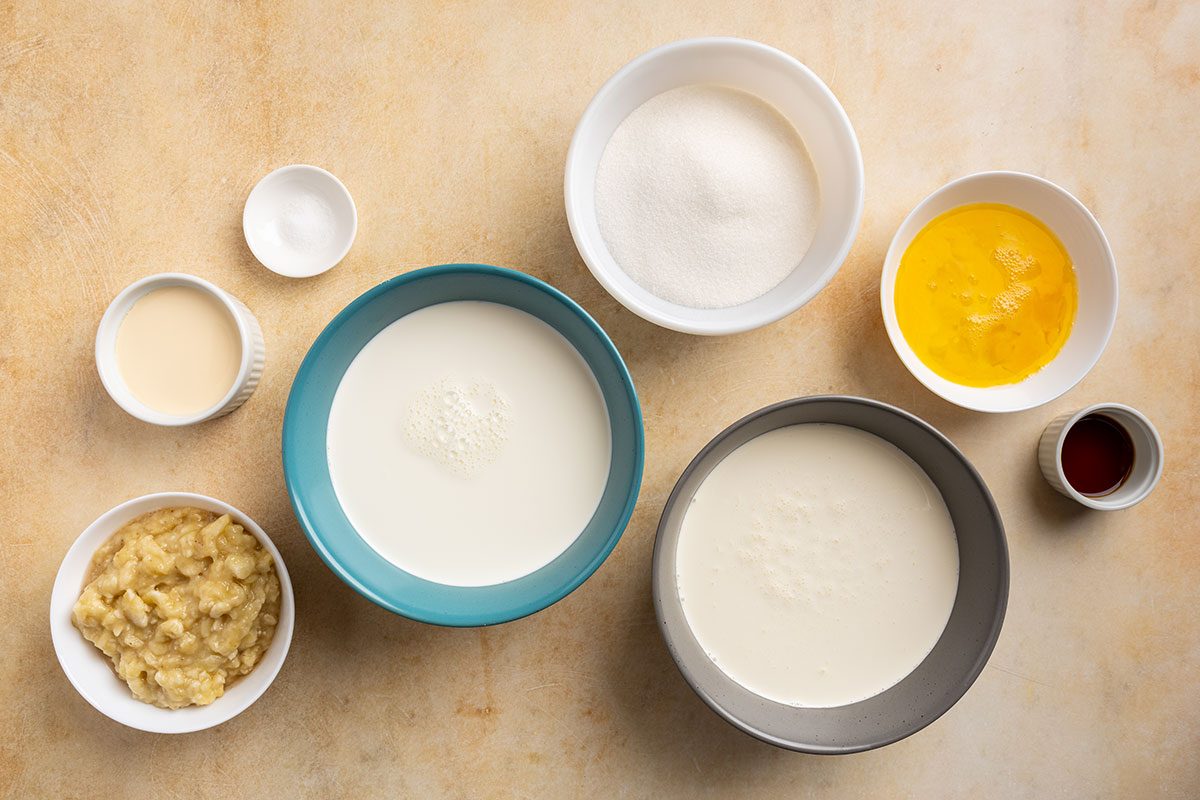 ingredients for Banana Ice Cream