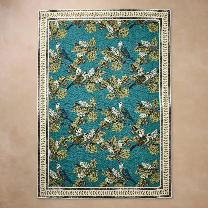 Birds And Acorns Quilted Throw Blanket John Derian For Target