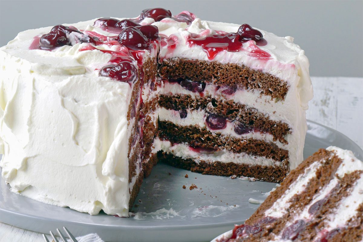 Wide Shot Of German Black Forest Cake