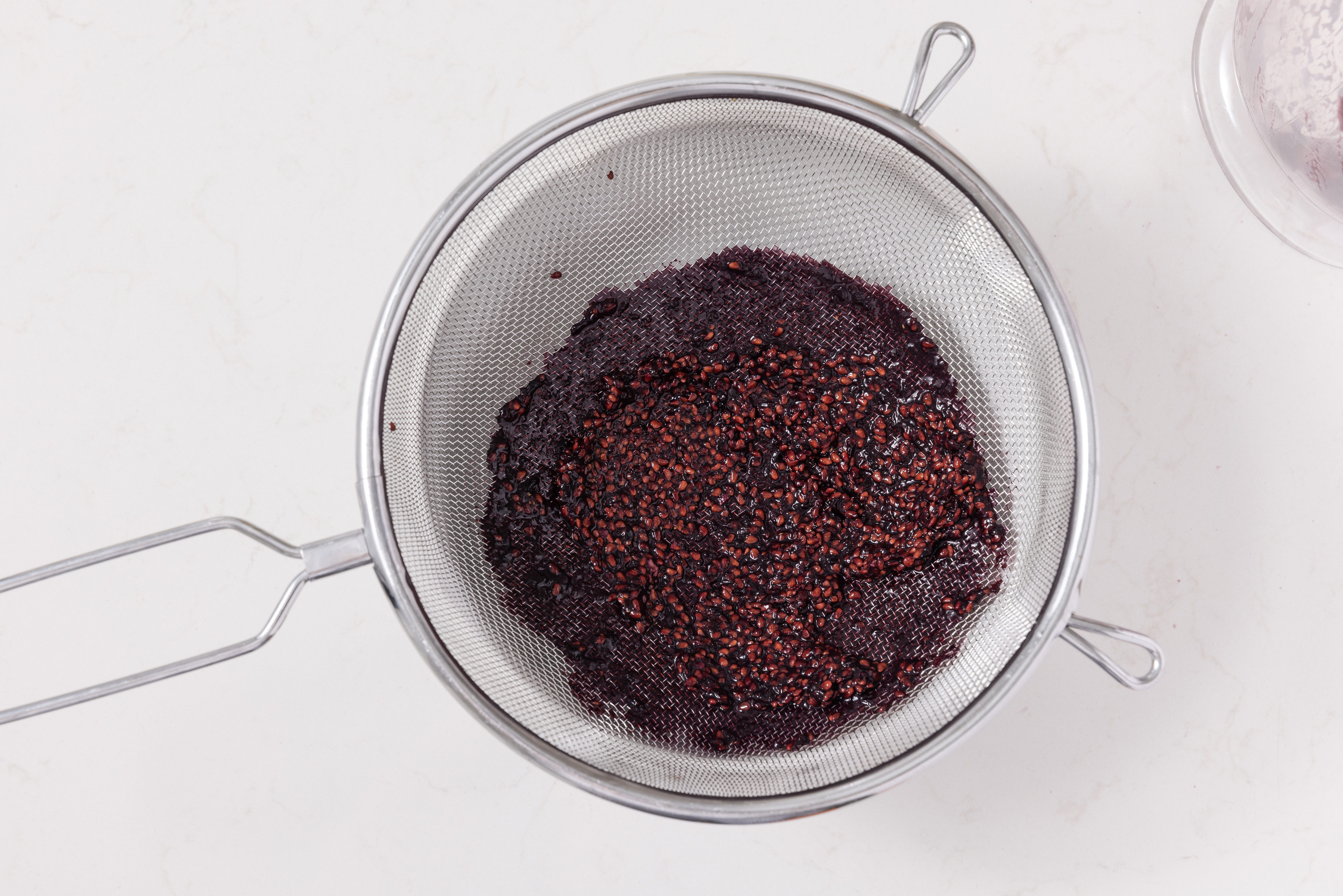 Blackberry puree strained and separared from seeds.