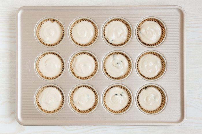 Blueberry muffins ready to bake