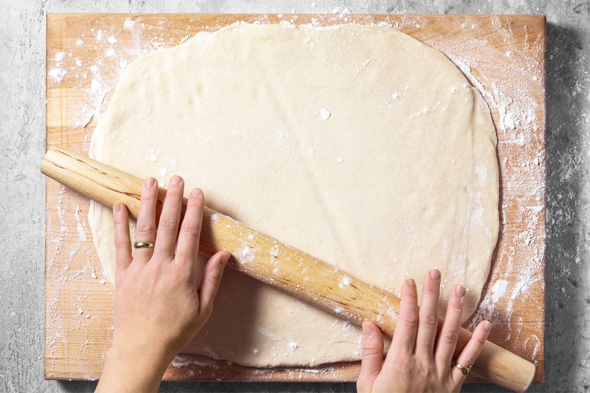 Use A Rolling Pin To Roll The Dough Into A 1/4 In. Thick Rectangle