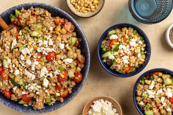 Bulgur Salad served into bowls.