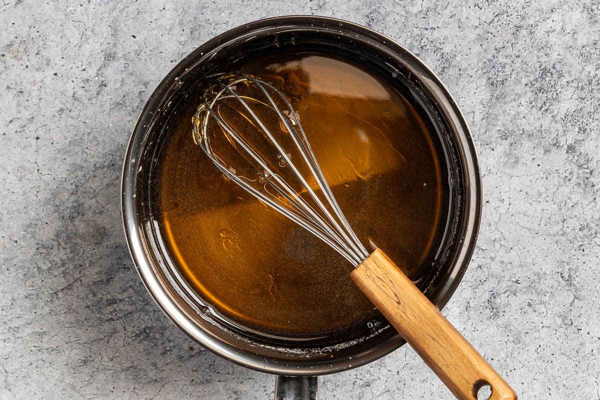Taste of Home Caramel Syrup photo the whisking in the remaining water and vanilla extract.