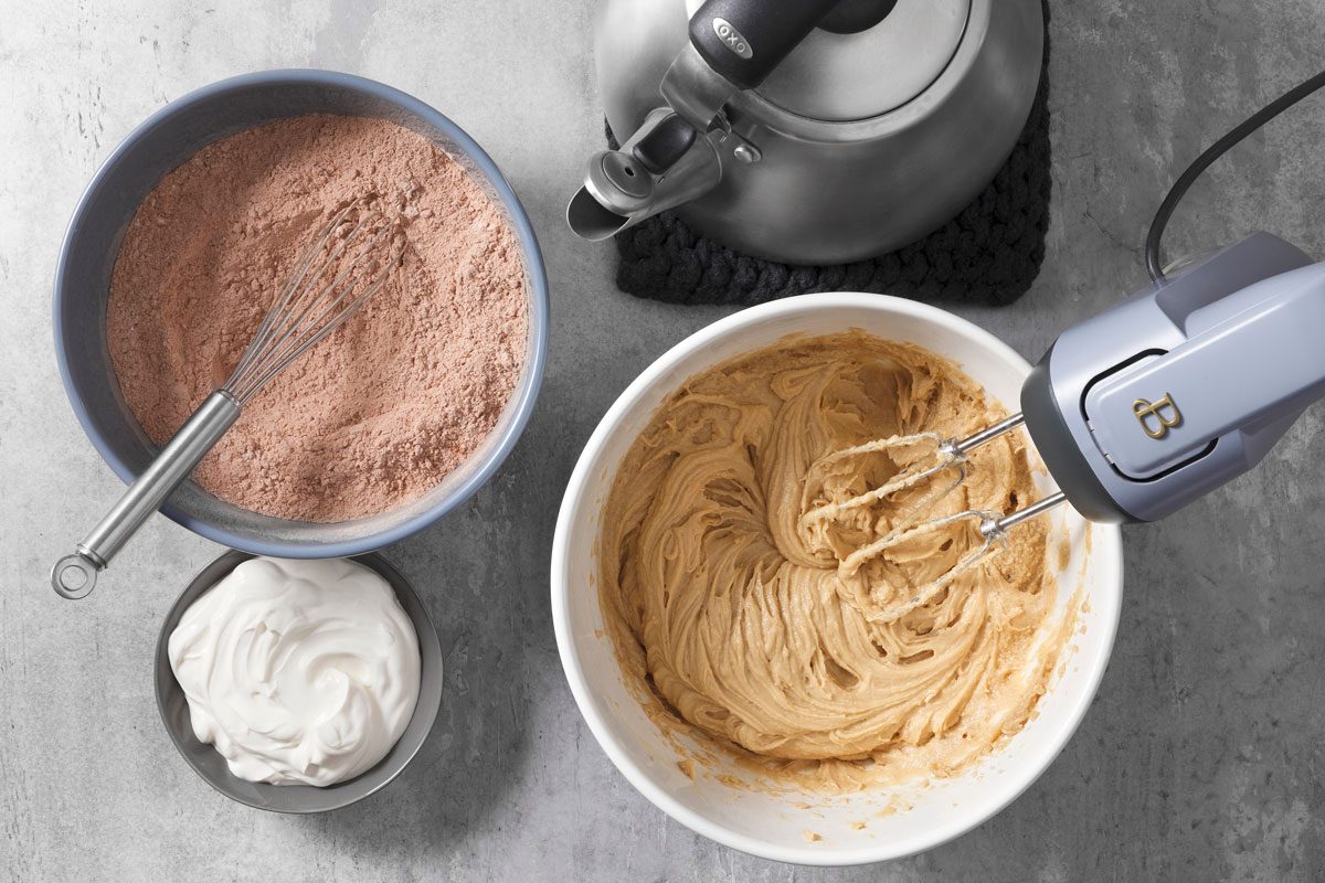 Combining more of the ingredients into the batter
