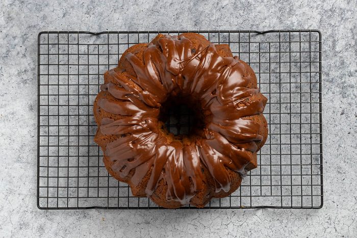 glaze added to the cool cake.