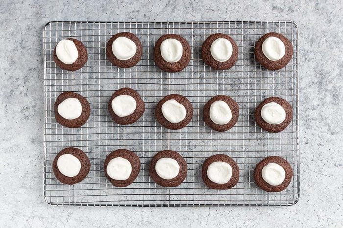 baked cookies on a wire rack.