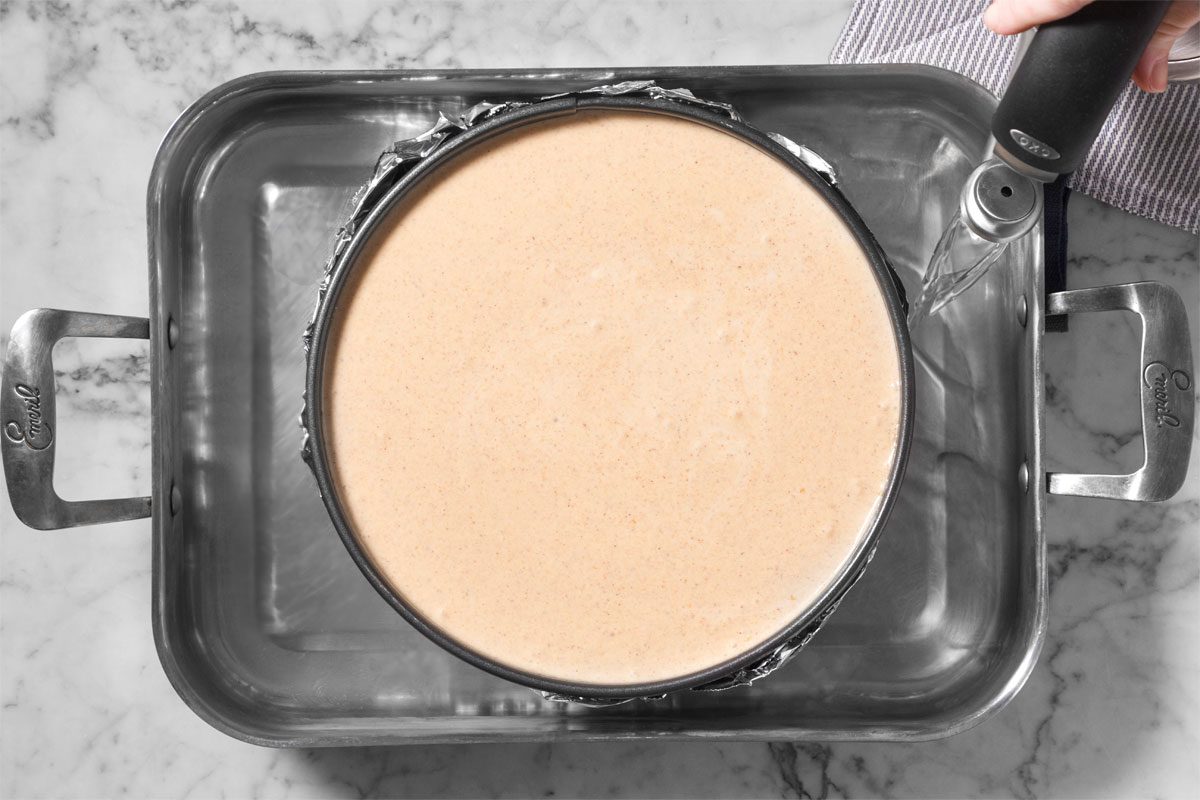 Place Springform Pan Into A Roasting Pan.