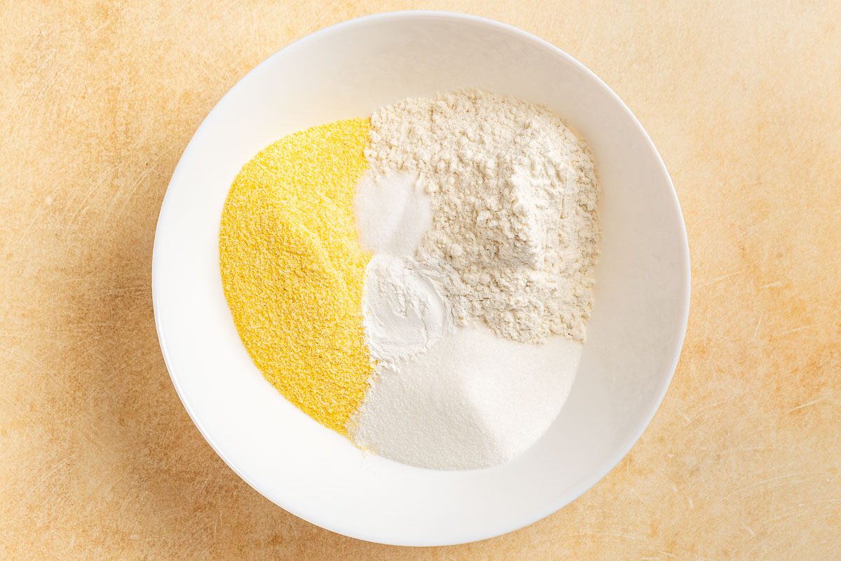 dry ingredients for Cornbread with Creamed Corn