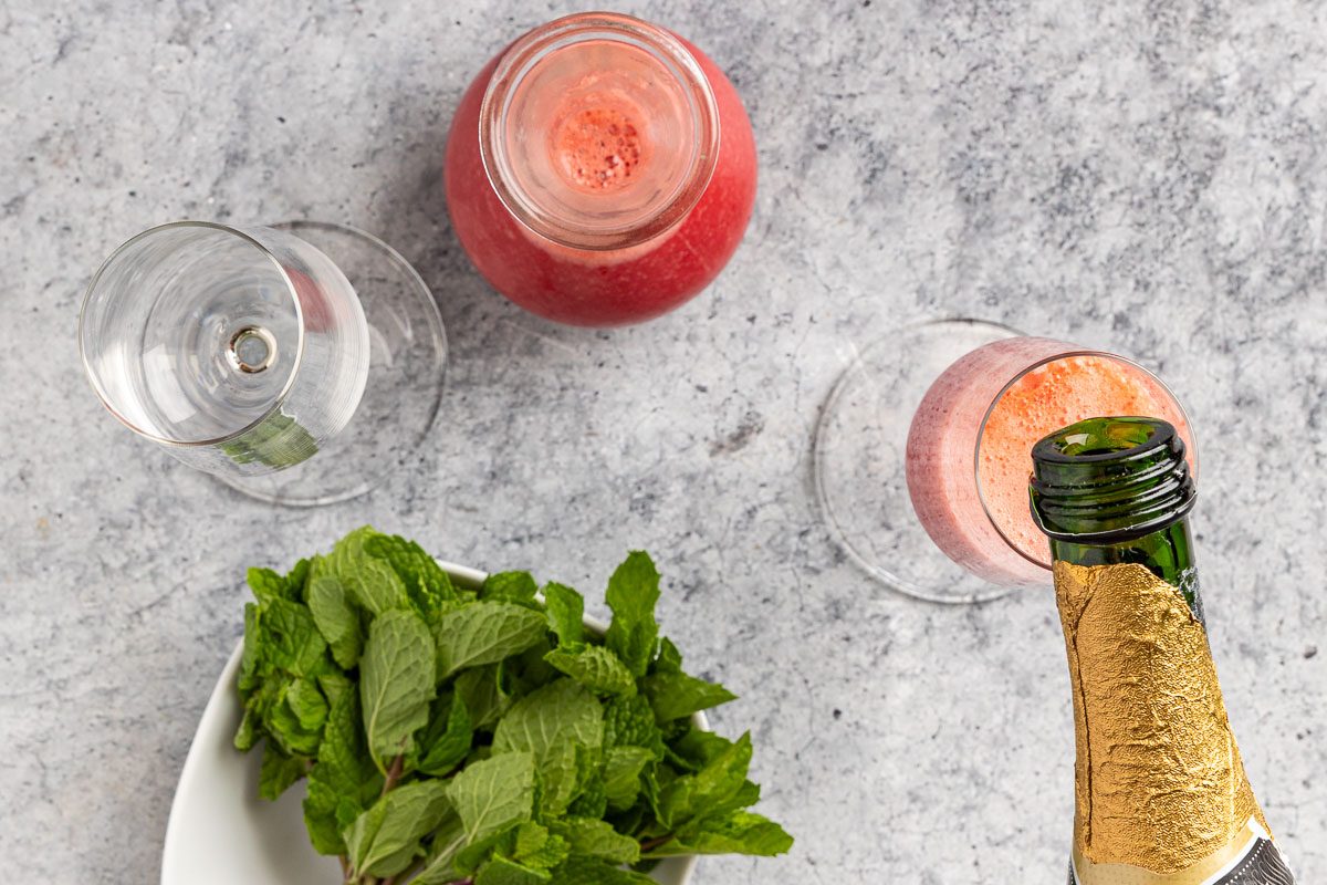 assembling the mimosas.