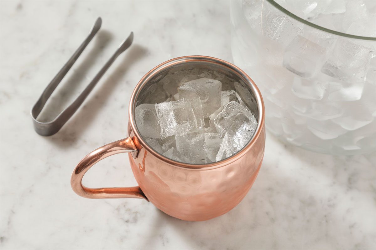 Fill A Copper Mug With Ice.