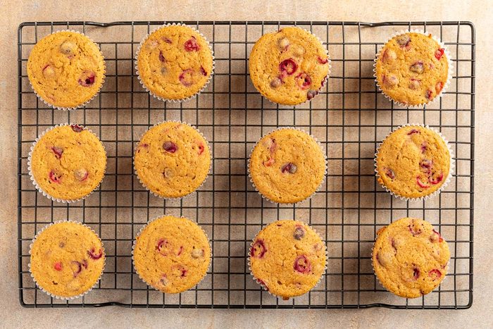 Cranberry Orange Muffins on cooling rack