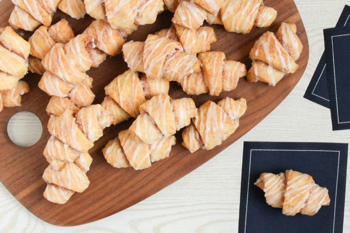 Crescent Roll Cinnamon Cookies on a platter