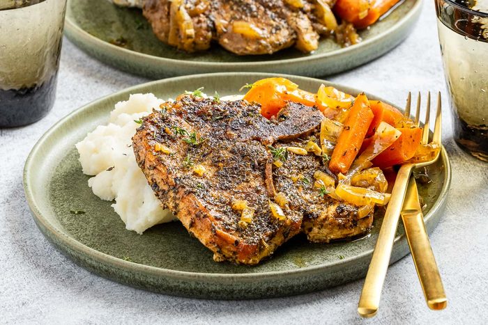 Taste of Home Dutch Oven Pork Chops photo of the finished recipe.