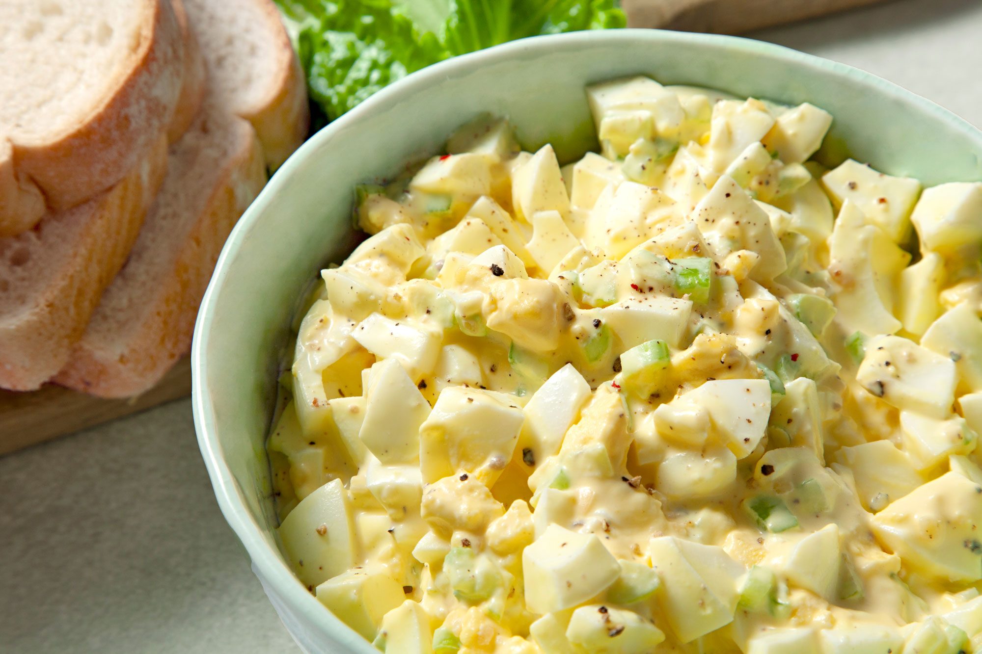 3/4th shot of egg salad