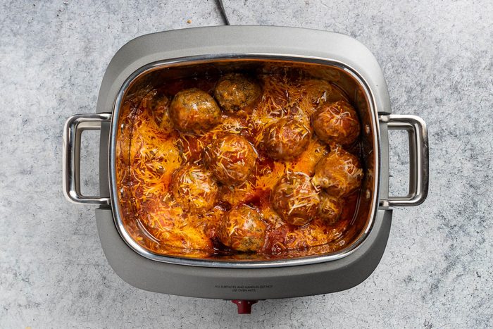 Enchilada Meatballs in slow cooker