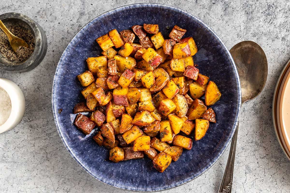 Taste of Home Fried Red Potatoes photo of the finished recipe in a serving bowl.