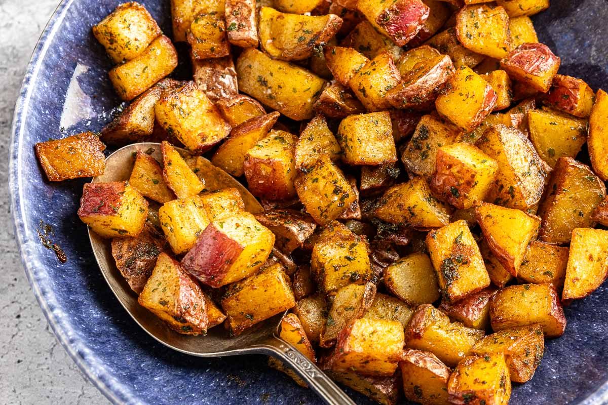 Taste of Home Fried Red Potatoes photo of the finished recipe in a serving bowl.