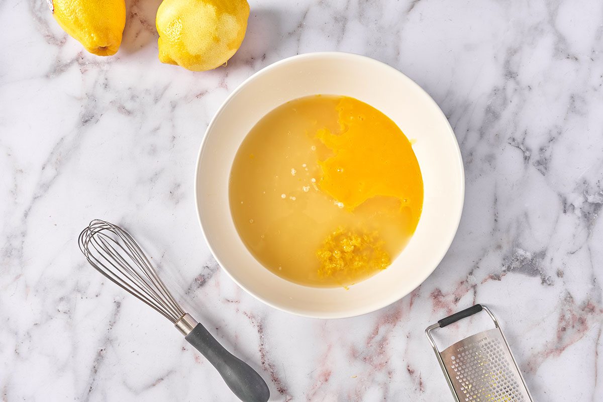 making filling for Lemon Blueberry Tart