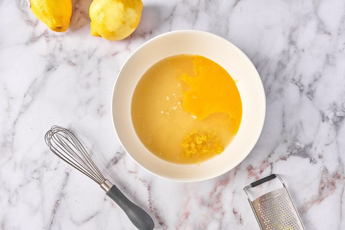 making filling for Lemon Blueberry Tart