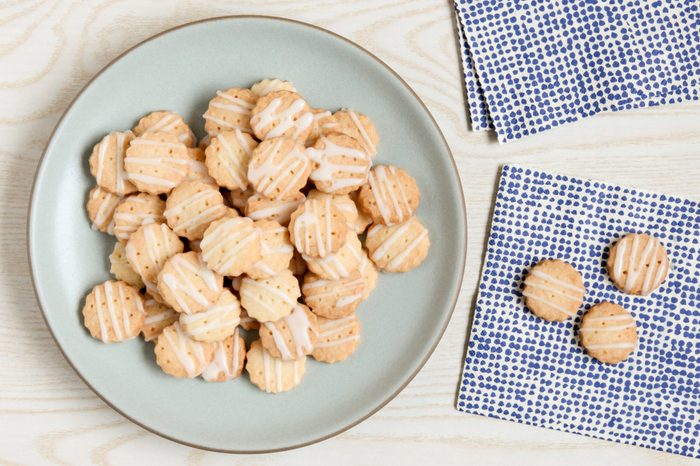 Lemon Shortbread Cookies on a plate