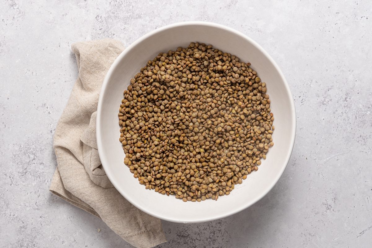 Cooked Lentils Inside Bowl
