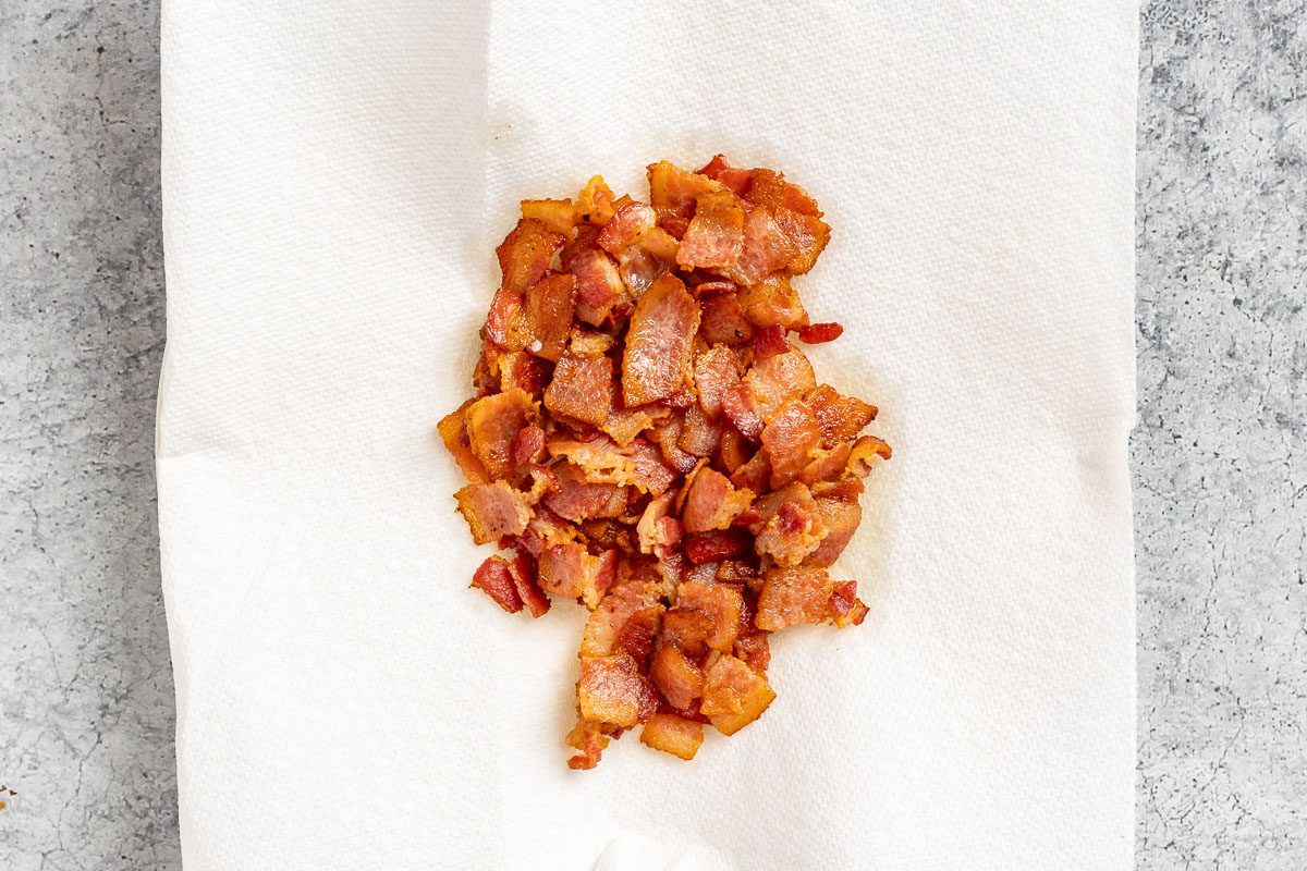 Taste of Home Loaded Cauliflower Casserole photo of the cooked bacon.