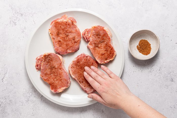 Plate With Seasoned Pork Chops