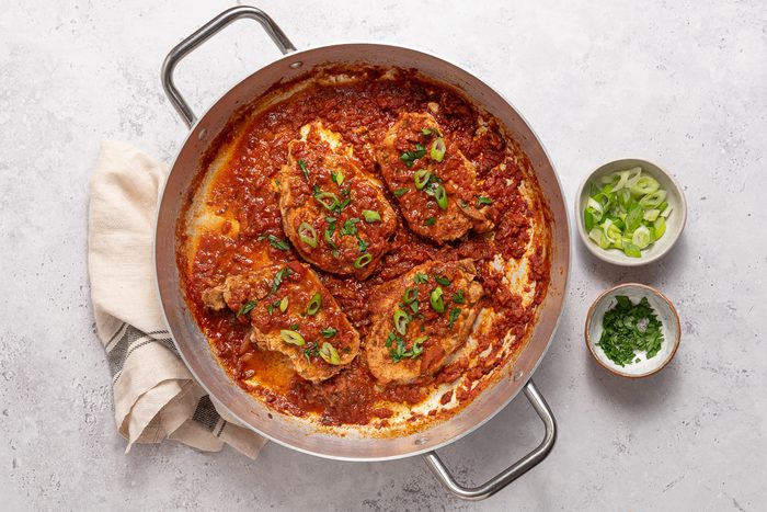 Cooked Pork Chops With Spices And Salsa