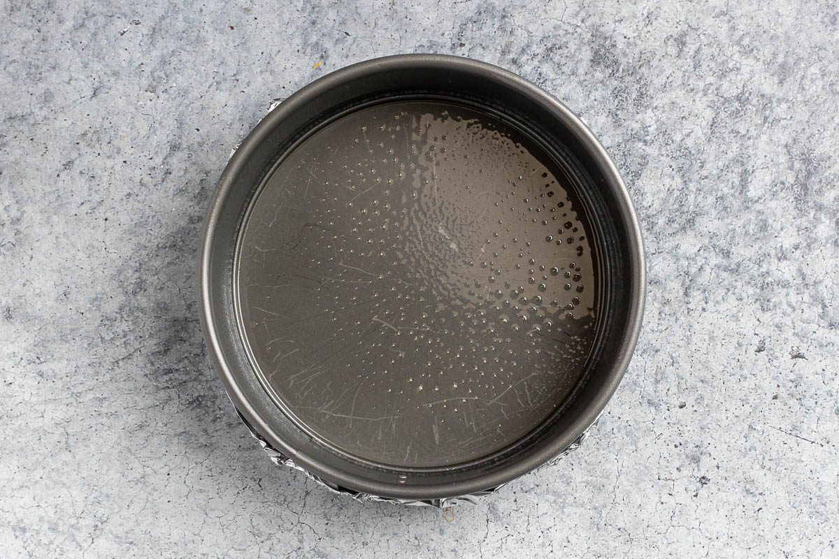 Greased Springform Pan.